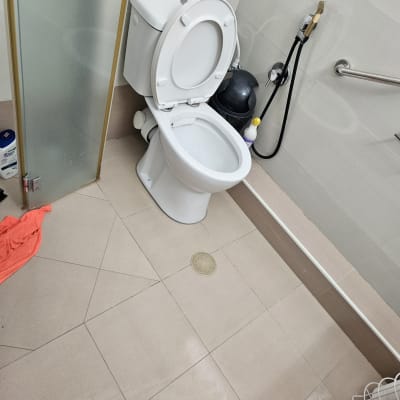 שירותים עם אסלה ומקלחת יד