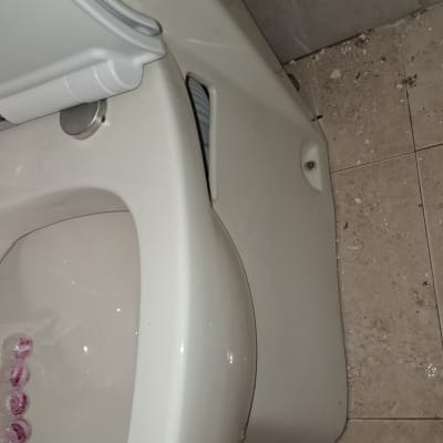 אסלה עם לכלוך על הרצפה