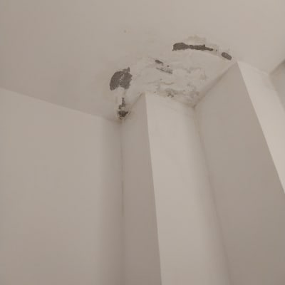 תקרה עם קילופי צבע ופגמים