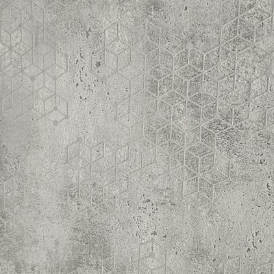 טפט עם דוגמת קוביות גיאומטריות על רקע אפור