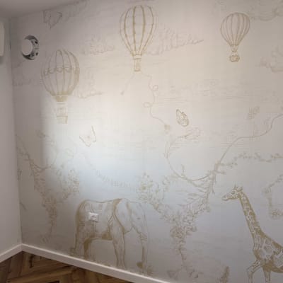 טפט עם בלונים פורחים, פיל וג