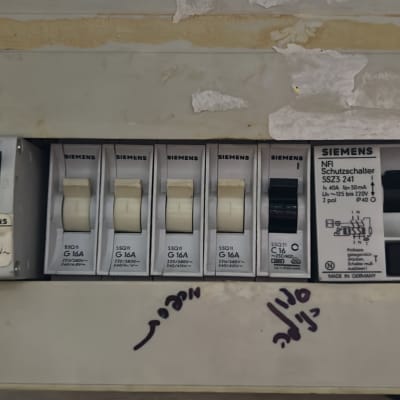 לוח חשמל עם מפסקים של סימנס