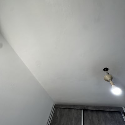 תקרה צבועה עם מנורה תלויה