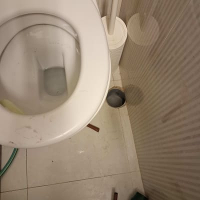 אסלה, מברשת שירותים, צינור ירוק, צינור חום, כלי עבודה