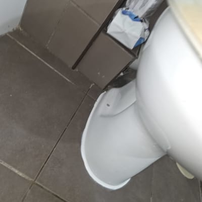 אסלה וחלק מרצפת חדר אמבטיה