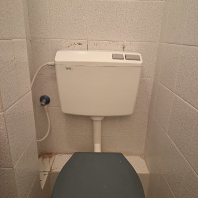 אסלה עם מיכל הדחה ולחצנים