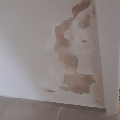 קיר עם קילופי צבע ותיקונים