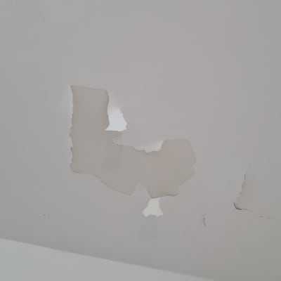 תקרה עם קילופי צבע וחורים