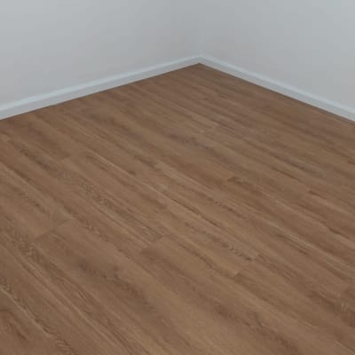 רצפת פרקט בחדר ריק עם קירות לבנים