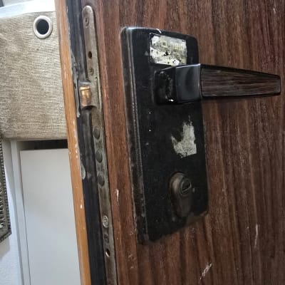 מנעול דלת עם ידית ומנגנון נעילה