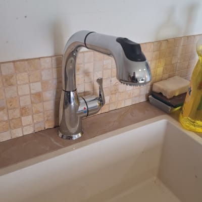 ברז מטבח נירוסטה עם ידית ערבוב