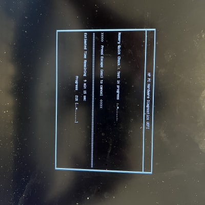 בדיקת זיכרון במחשב HP, תהליך בעיצומו