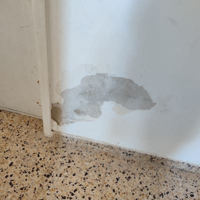 קיר עם קילוף צבע ותיקון נדרש