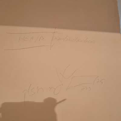 כתיבה על קיר עם חלון ברקע