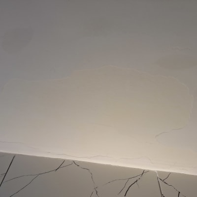 קיר עם קילופי צבע וסדקים בתקרה