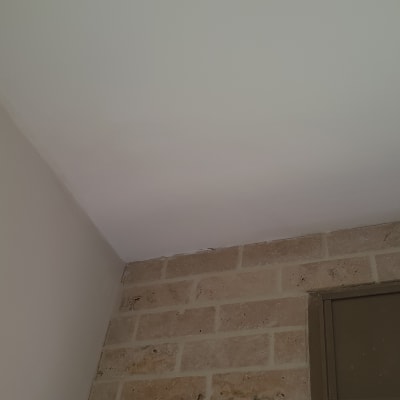 קיר לבנים ותקרה עם תיקון צבע