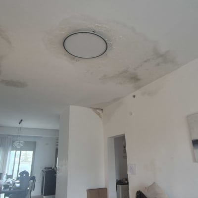 סימני רטיבות, עובש וקילופי צבע בתקרה בתוך בית
