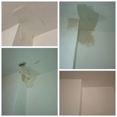 תקרות עם סדקים ונזקי מים, דורש תיקון הנדימן