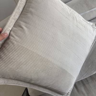 כרית ספה עם כלי ניקוי בתהליך ניקוי