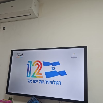 מזגן מותקן על קיר לבן בחדר