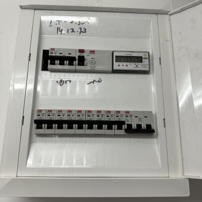 לוח חשמל עם מפסקים ומונה דיגיטלי