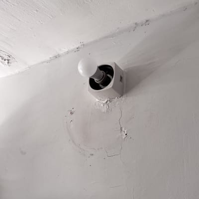 נורה חשמלית מותקנת בתקרה עם בית מנורה