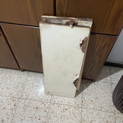 דלת עץ ישנה עם קילופים ונזקי חלודה