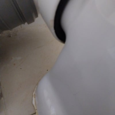 חיבור צינור אפור לאסלה לבנה