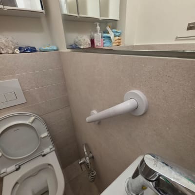תמונה של חדר שירותים עם ידית אחיזה