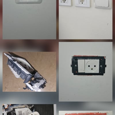 שקעים ומתגים חשמליים על קיר