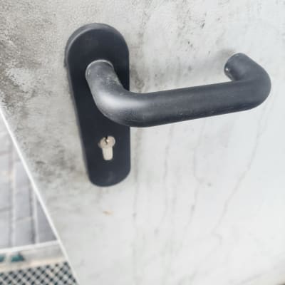 ידית ודלת עם מנעול גליל