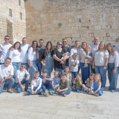 תמונה של קבוצה גדולה של אנשים ליד הכותל המערבי