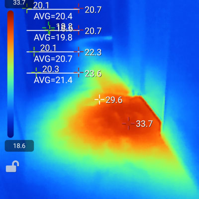 תמונה תרמית של אזור עם טמפרטורות שונות