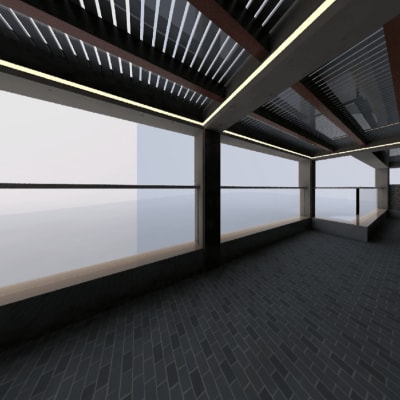 פרגולה מאלומיניום עם תאורה מובנית