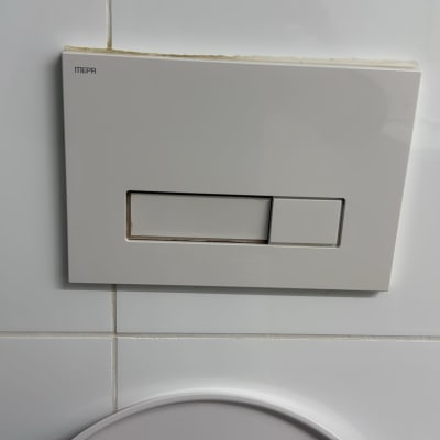 לחצן הדחה על קיר חדר אמבטיה