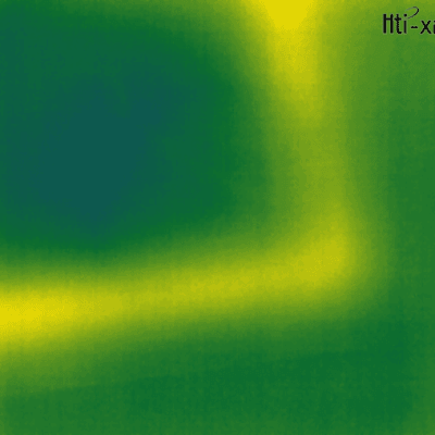 תמונה תרמית עם צבעים ירוק וצהוב