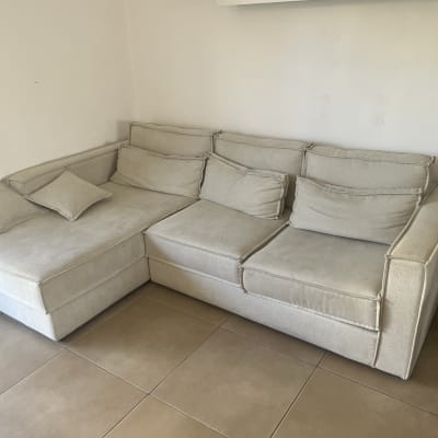 ספה פינתית בצבע בז