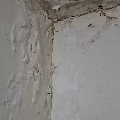 קיר עם סדקים ועובש, זקוק לאיטום