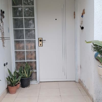 דלת כניסה עם צמחייה מסביב