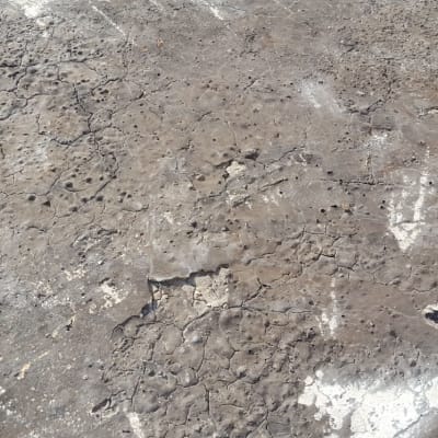 הגג לפני האיטום. הגג לפני תחילת העבודה פגום ובלוי