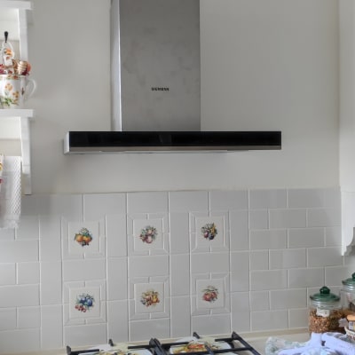 כיריים גז עם כיסוי, קולט אדים מותקן מעל