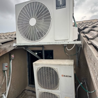 יחידות חיצוניות של מזגנים על גג מבנה