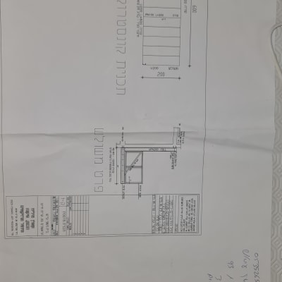 תוכנית בנייה עם מידות ושרטוטים טכניים