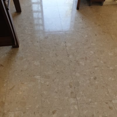 רצפה נקייה ומבריקה עם אור שמש