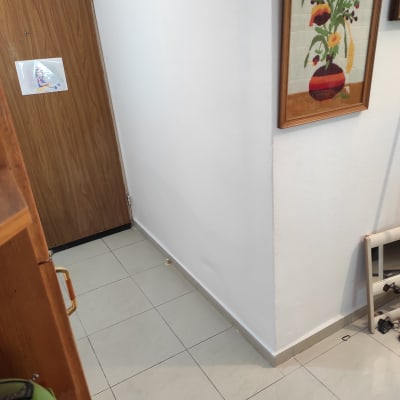 תמונה ממוסגרת של פרחים על הקיר