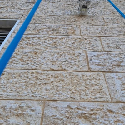 קיר אבן עם דוקרנים למניעת יונים