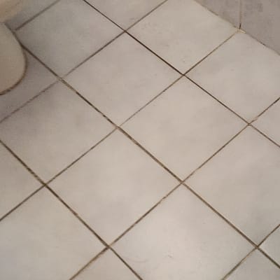 רצפת אריחים עם סימני רטיבות אפשריים