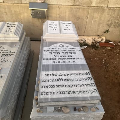 מצבות עם כיתוב בעברית בבית קברות