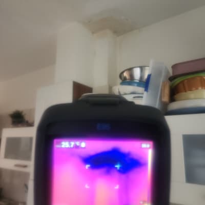 תמונה של מצלמה תרמית מציגה נזילה בתקרה