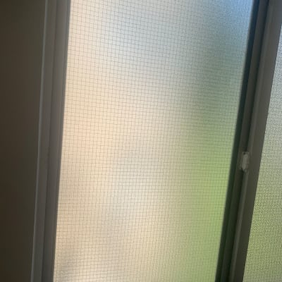 חלון זכוכית עם רשת מתכת